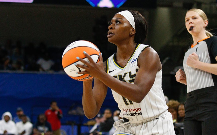 Stadium impressions before the WNBA basketball game between the Chicago Sky  and Los Angeles Sparks on Friday May 6th, 2022 at Wintrust Arena, Chicago,  USA. (NO COMMERCIAL USAGE) Shaina Benhiyoun/SPP Stock Photo 